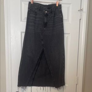 American Eagle Outfitters Black Denim Maxi Skirt